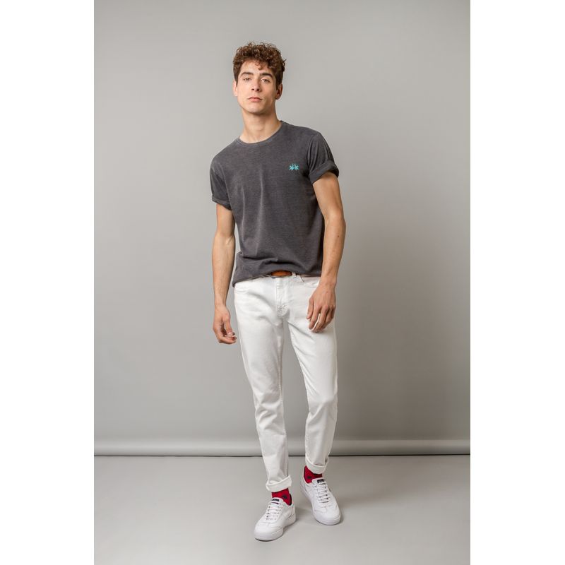 Pantalone bianco jeans deals